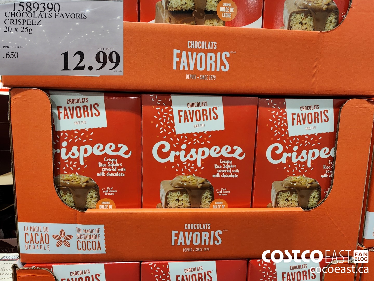 1589390 CHOCOLATS FAVORIS CRISPEEZ 20 x 25G $12.99