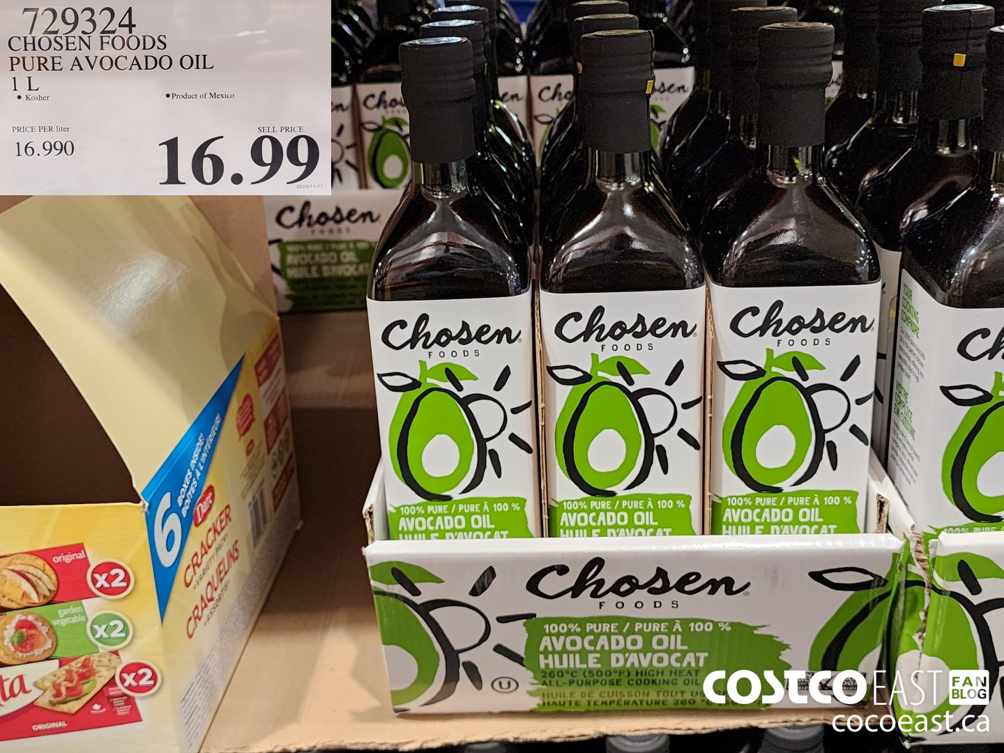 729324 CHOSEN FOODS PURE AVOCADO OIL 1L $16.99
