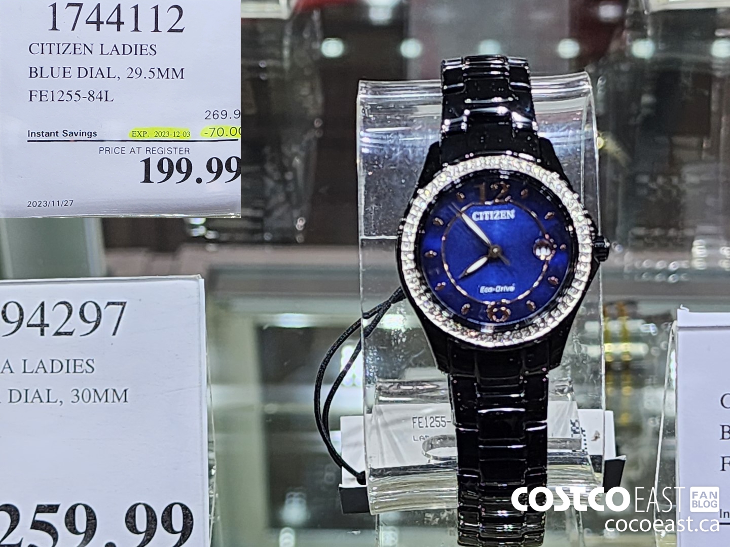 1744112 CITIZEN LADIES BLUE DIAL, 29.5MM FE1255-84L ($70.00 INSTANT SAVINGS EXPIRES ON 2023-12-03) $199.99