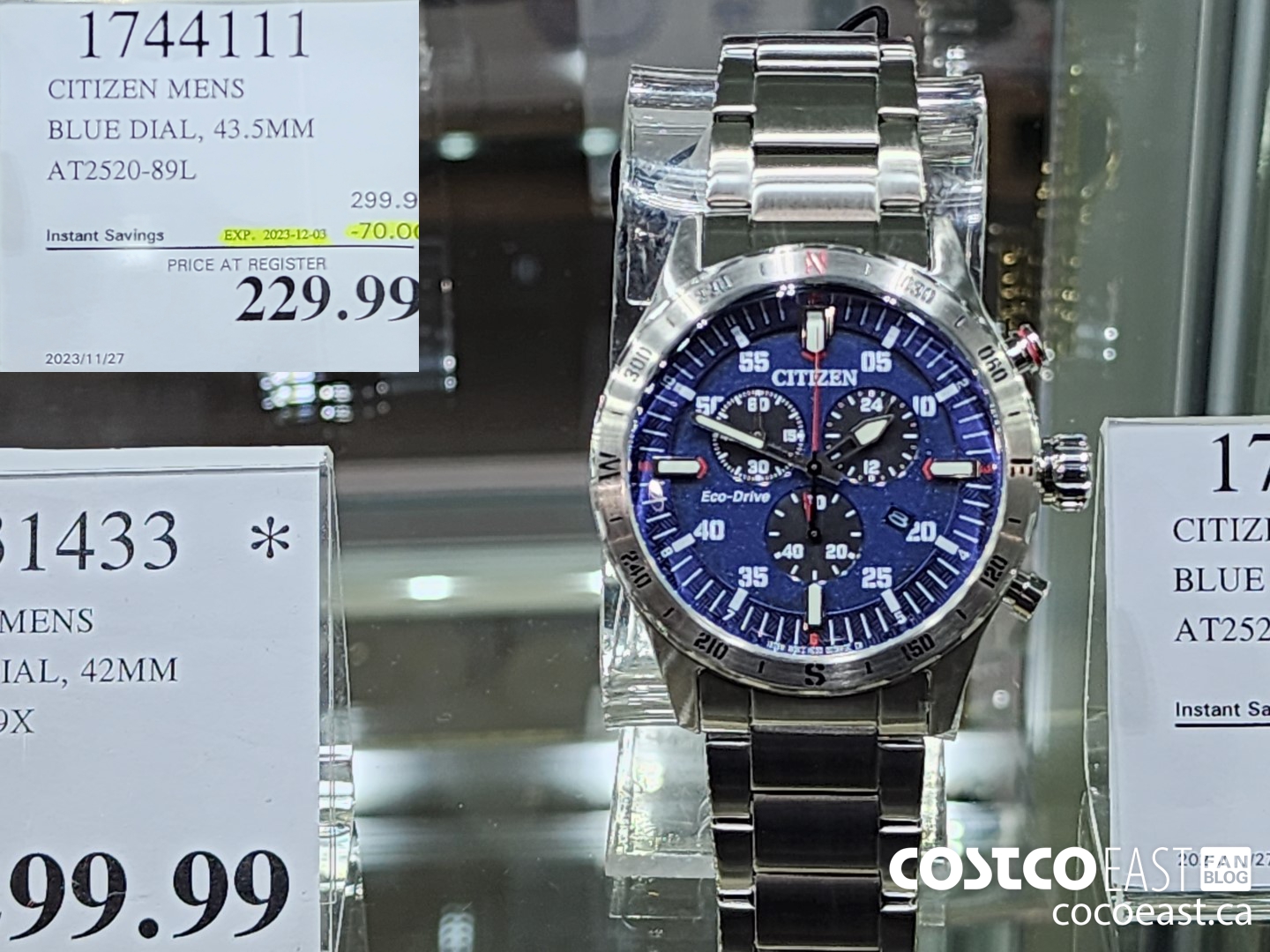 1744111 CITIZEN MENS BLUE DIAL, 43.5MM AT2520-89L ($70.00 INSTANT SAVINGS EXPIRES ON 2023-12-03) $229.99