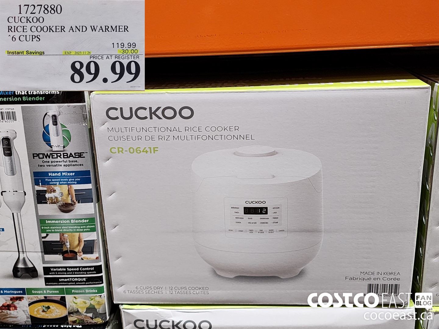 1727880 CUCKOO RICE COOKER AND WARMER 6 CUPS ($30.00 INSTANT SAVINGS EXPIRES ON 2023-11-26) $89.99
