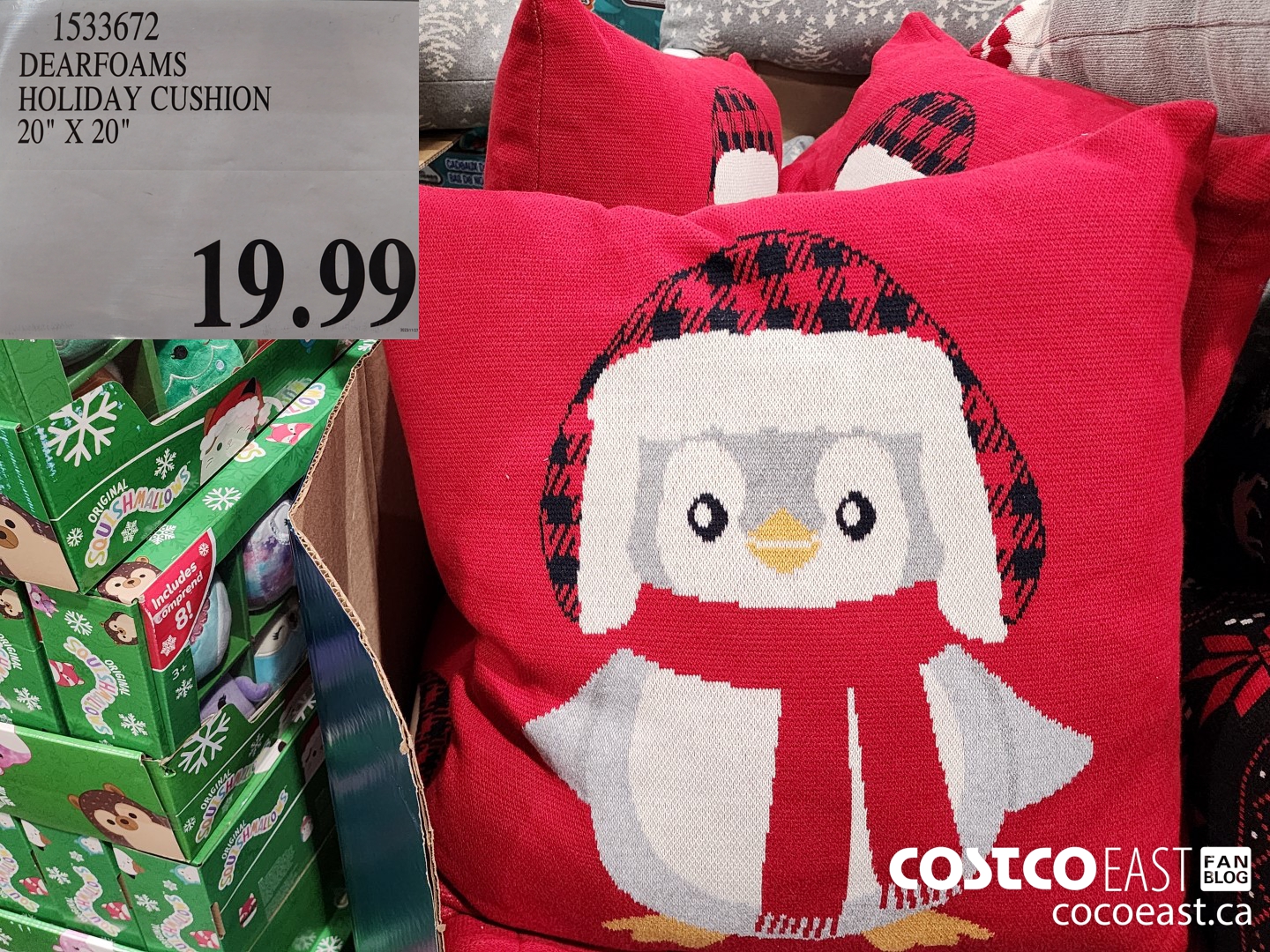 1533672 DEARFOAMS HOLIDAY CUSHION 20