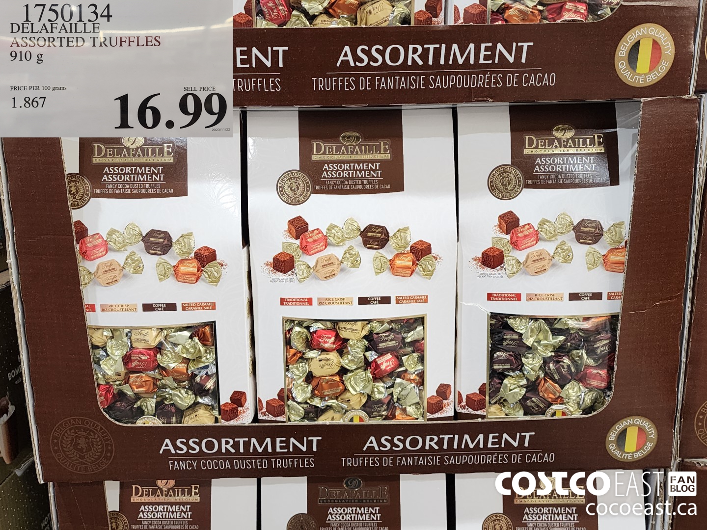 1750134 DELAFAILLE ASSORTED TRUFFLES 910 g $16.99