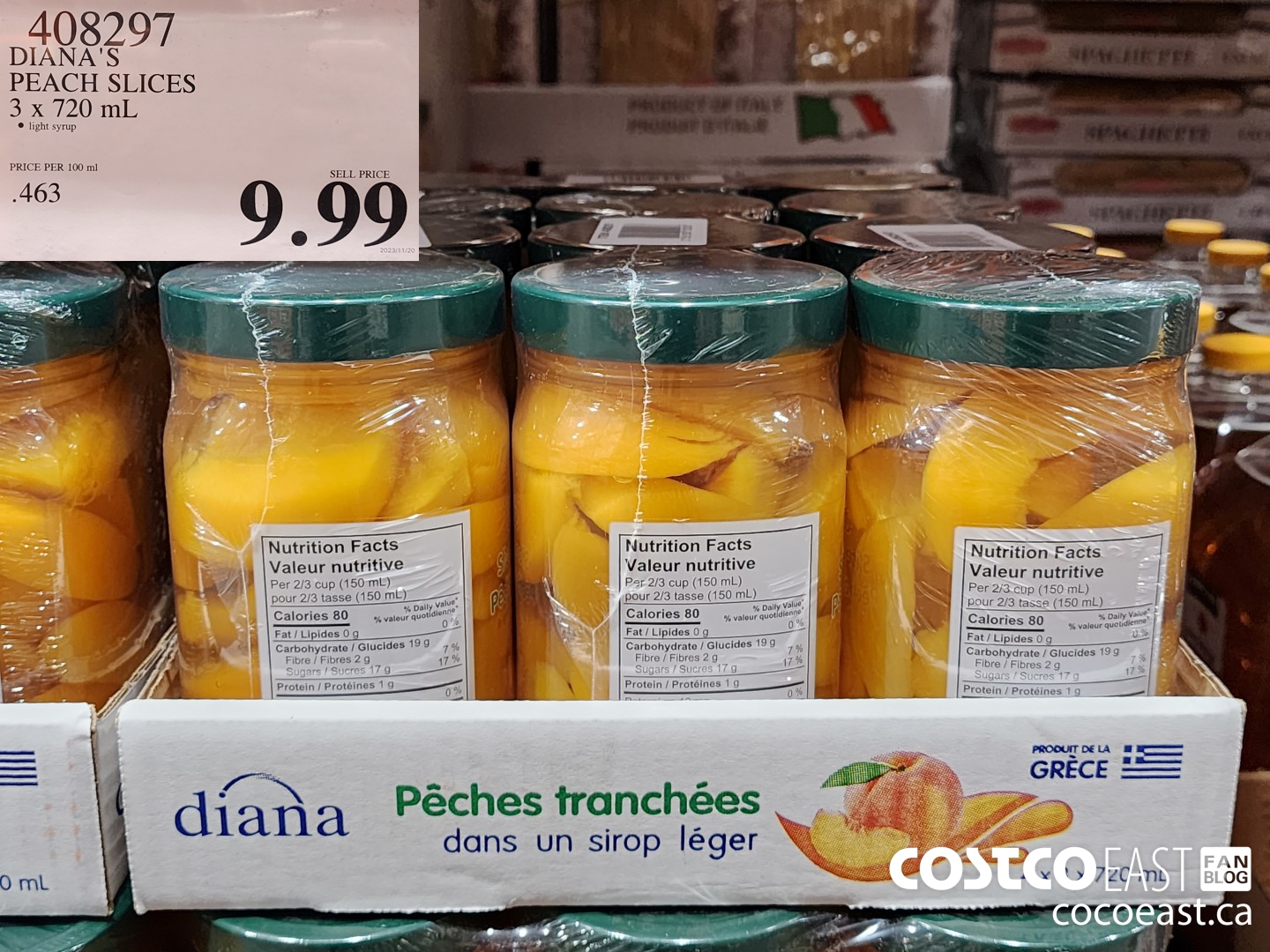 408297 DIANA'S PEACH SLICES 3 x 720 mL $9.99
