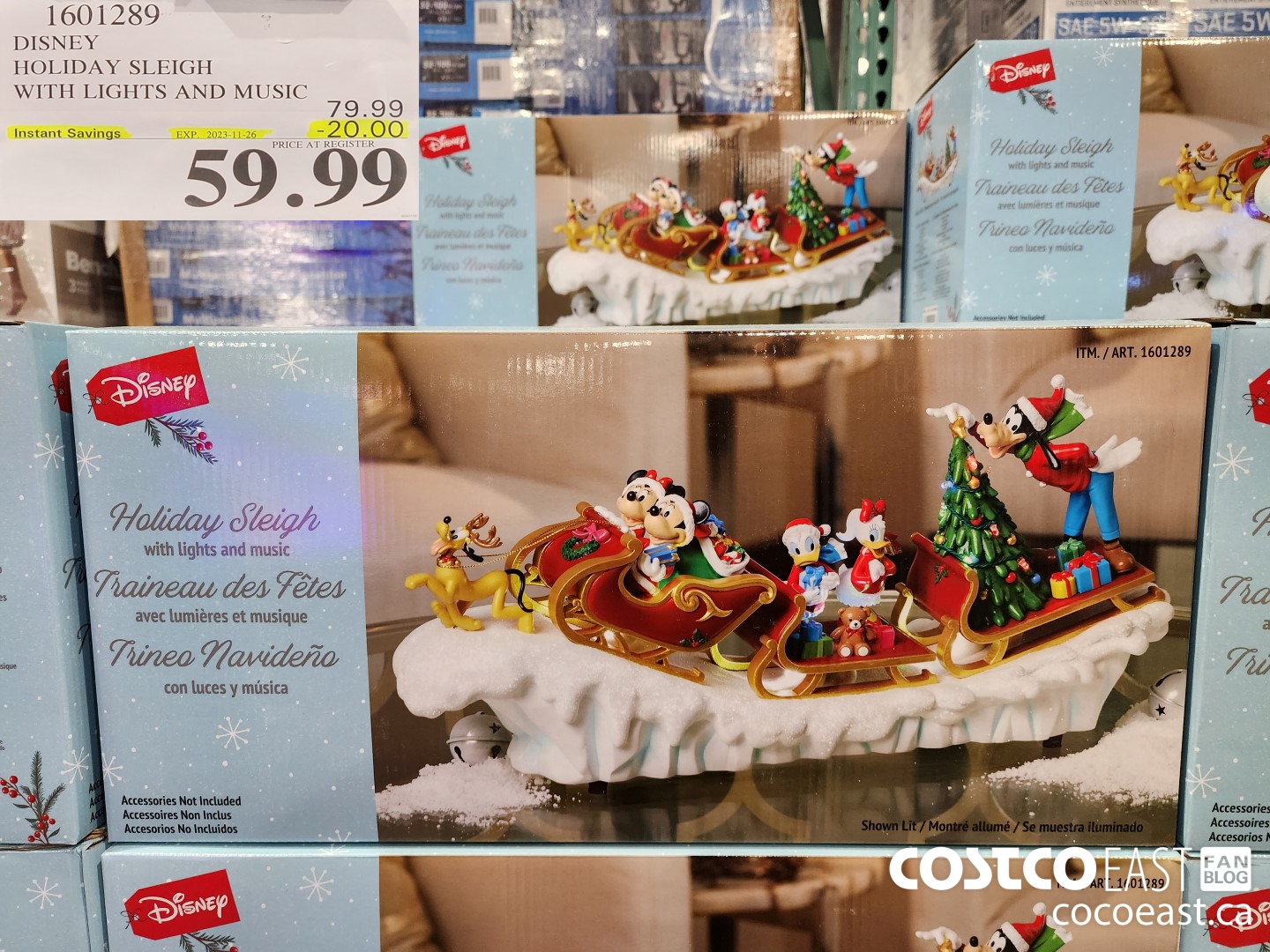 1601289 DISNEY HOLIDAY SLEIGH WITH LIGHTS AND MUSIC ($20.00 INSTANT SAVINGS EXPIRES ON 2023-11-26) $59.99