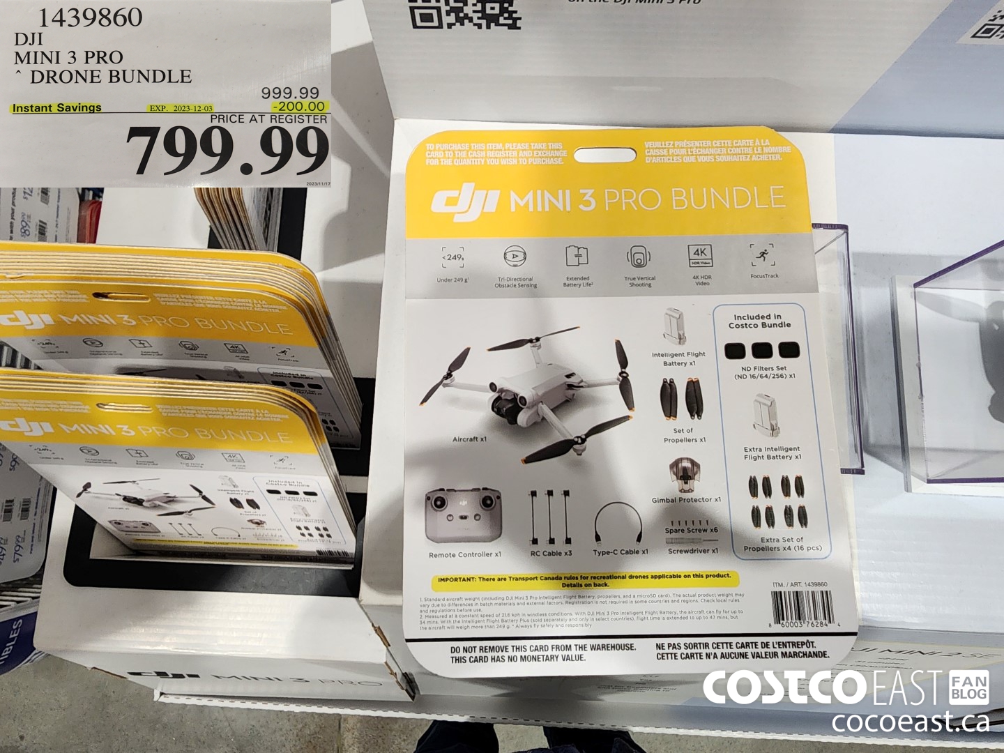 1439860 DJI MINI 3 PRO ~ DRONE BUNDLE ($200.00 INSTANT SAVINGS EXPIRES ON 2023-12-03) $799.99