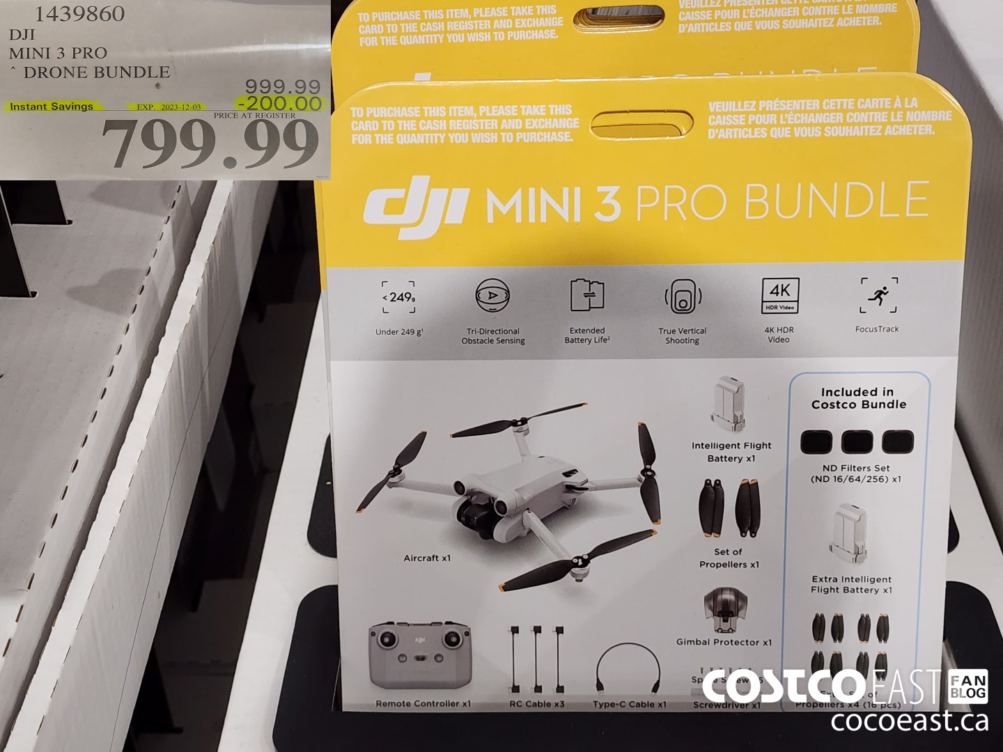 1439860 DJI MINI 3 PRO ~ DRONE BUNDLE ($200.00 INSTANT SAVINGS EXPIRES ON 2023-12-03) $799.99
