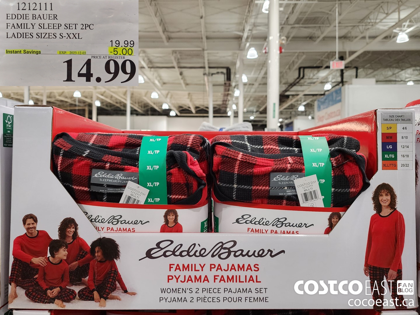 1212111 EDDIE BAUER FAMILY SLEEP SET 2PC LADIES SIZES S-XXL ($5.00 INSTANT SAVINGS EXPIRES ON 2023-12-03) $14.99