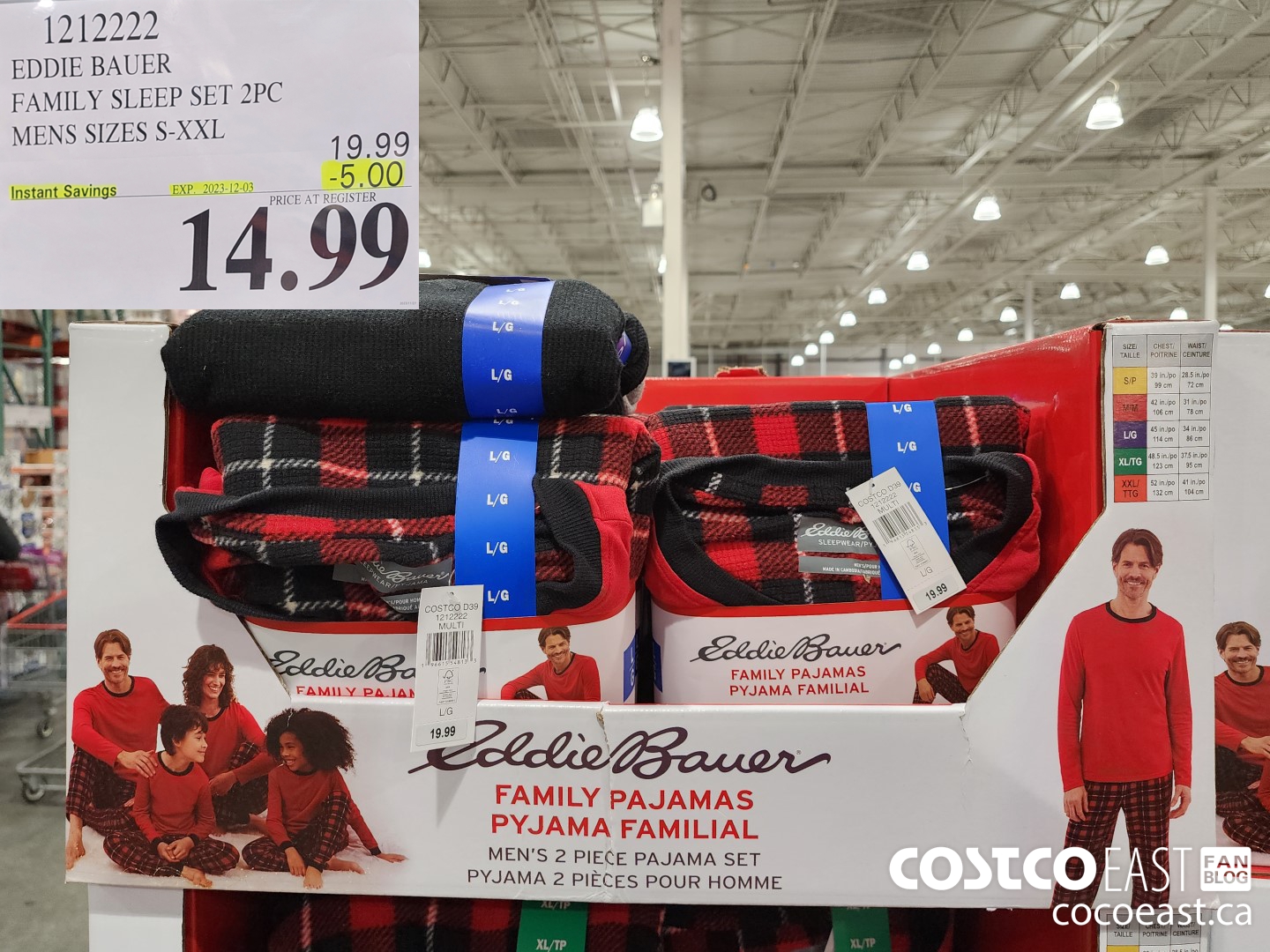 1212222 EDDIE BAUER FAMILY SLEEP SET 2PC MENS SIZES S-XXL ($5.00 INSTANT SAVINGS EXPIRES ON 2023-12-03) $14.99