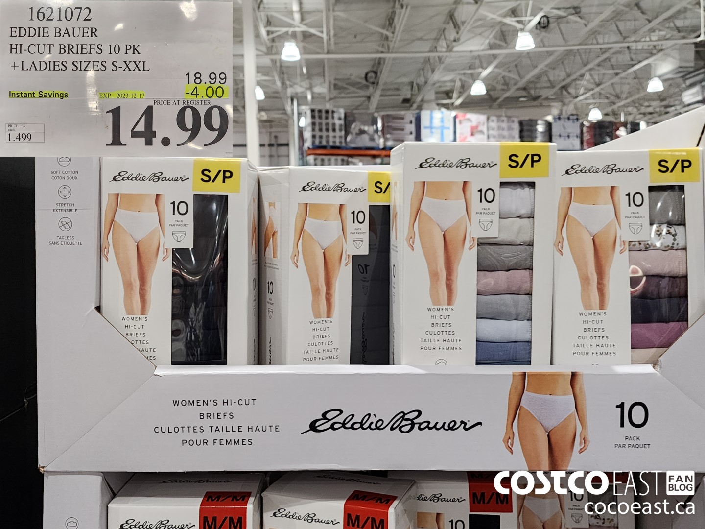 1621072 EDDIE BAUER HI-CUT BRIEF 10PK +LADIES SIZES S-XXL ($4.00 INSTANT SAVINGS EXPIRES ON 2023-12-17) $14.99