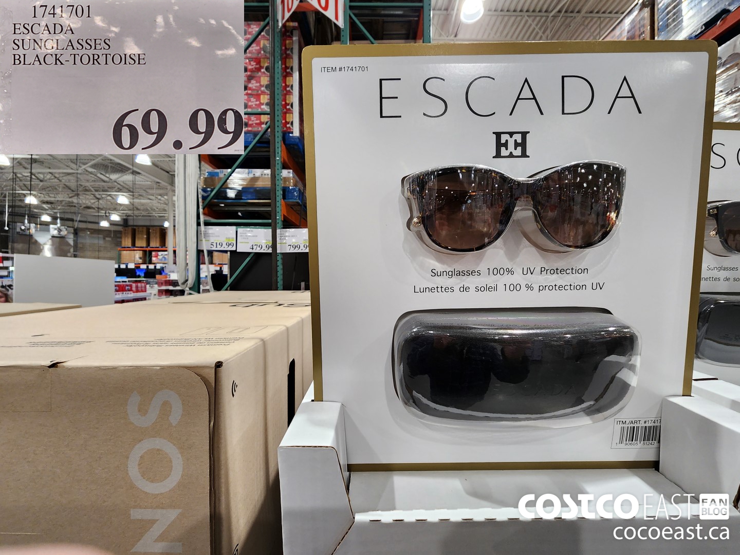 1741701 ESCADA SUNGLASSES BLACK-TORTOISE $69.99