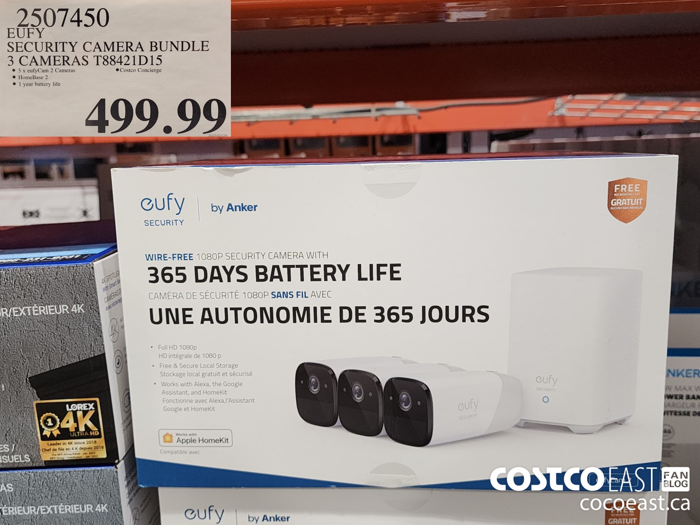 2507450 EUFY SECURITY CAMERA BUNDLE 3 CAMERAS T88421D15 $499.99