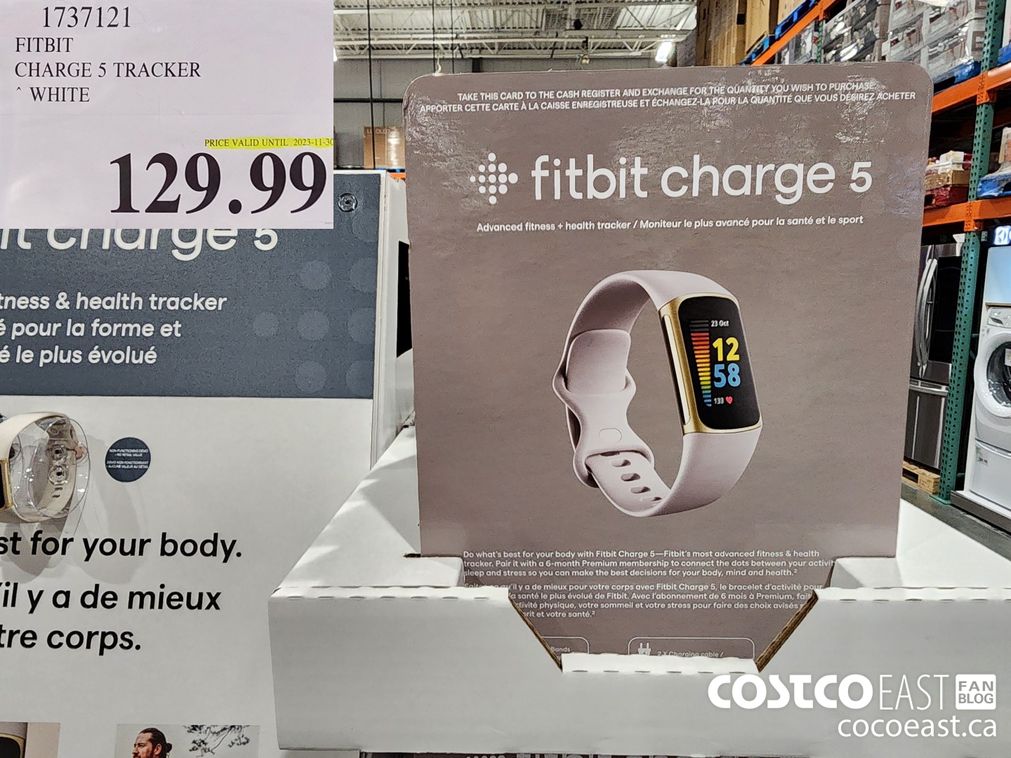 1737121 FITBIT CHARGE 5 TRACKER WHITE $129.99