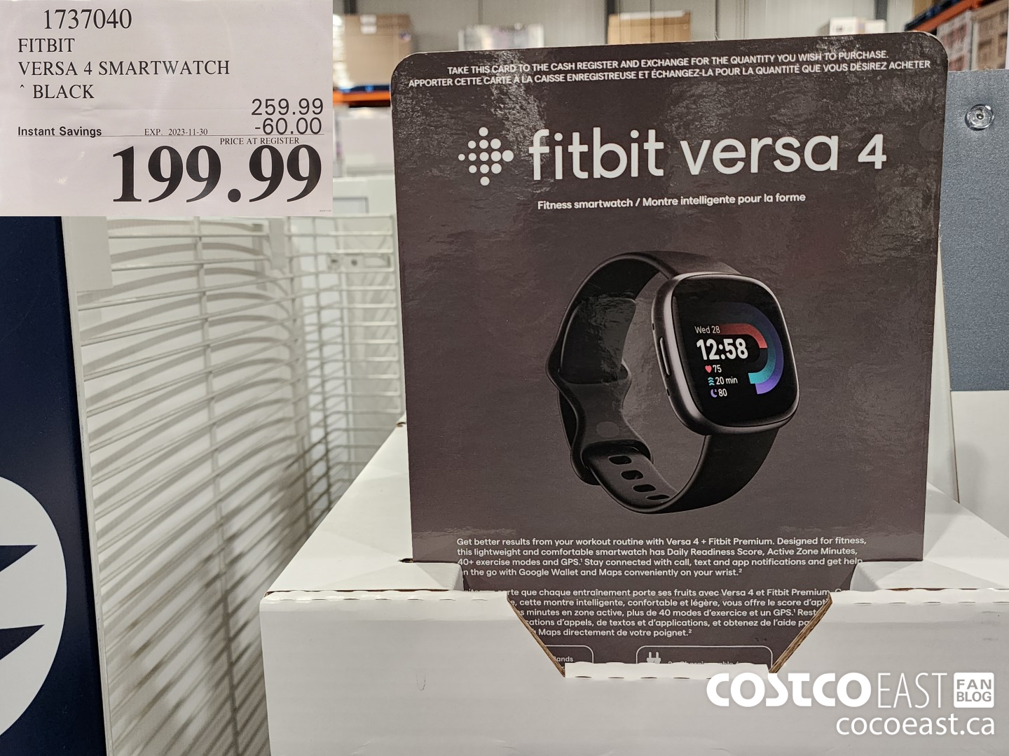 1737040 FITBIT VERSA 4 SMARTWATCH BLACK ($60.00 INSTANT SAVINGS EXPIRES ON 2023-11-30) $199.99
