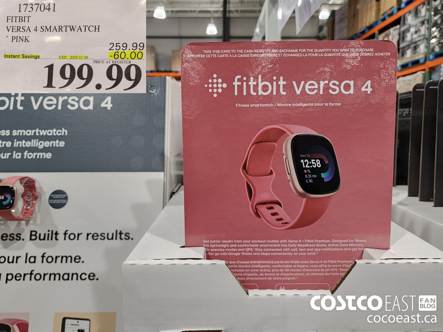 1737041 FITBIT VERSA 4 SMARTWATCH PINK ($60.00 INSTANT SAVINGS EXPIRES ON 2023-11-30) $199.99