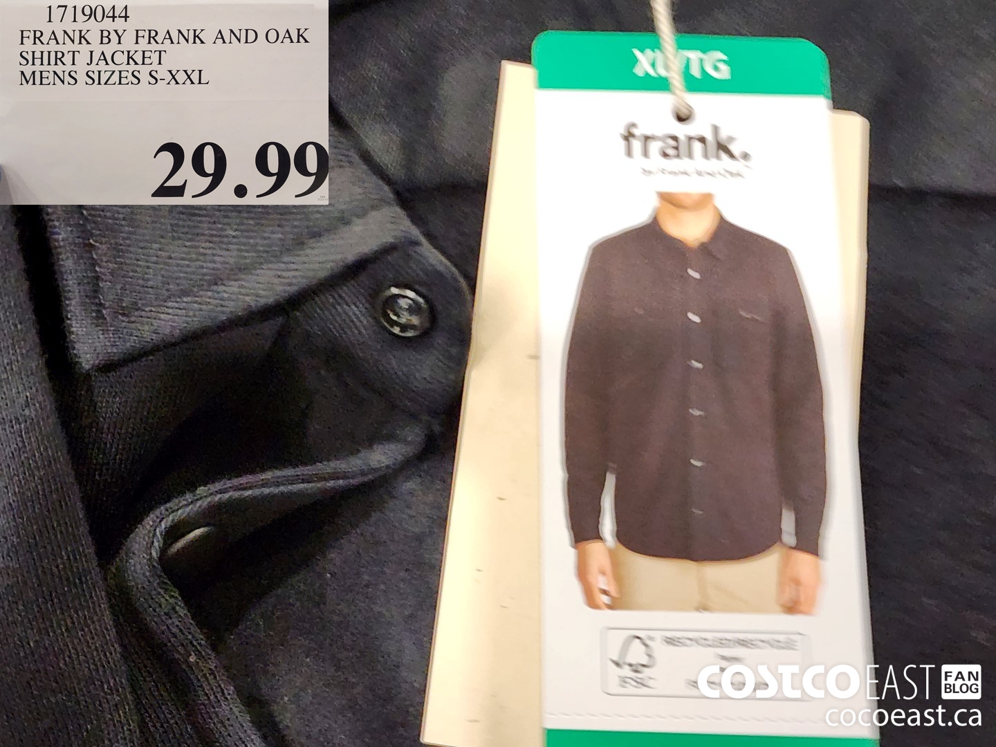 1719044 FRANK BY FRANK AND OAK SHIRT JACKET MENS SIZES S-XXL $29.99