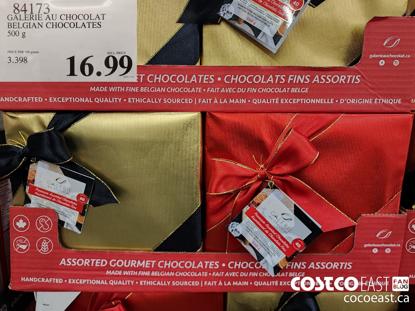 84713 GALARIE AU CHOCOLAT BELGIAN CHOCOLATES 500 G $16.99