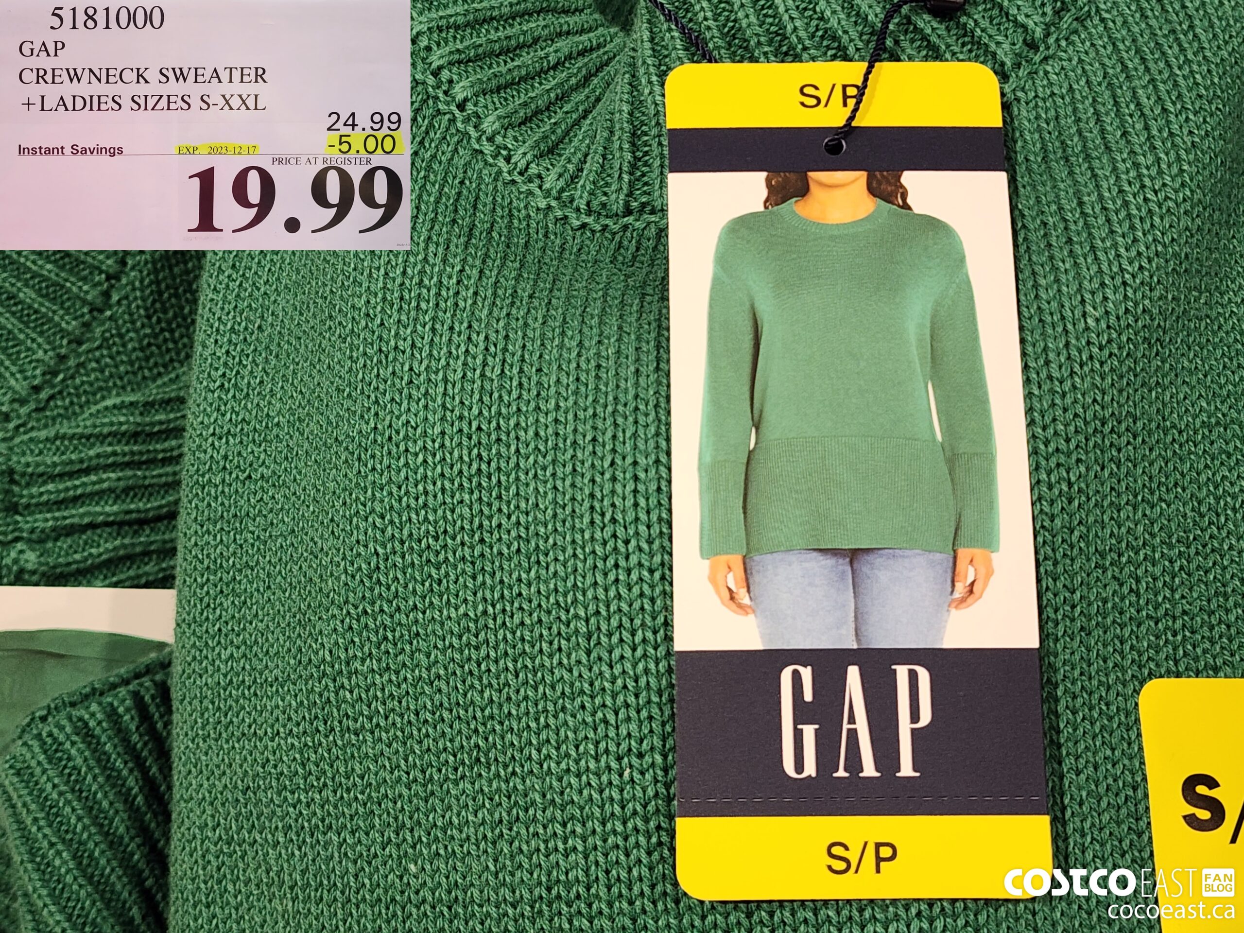 5181000 GAP CREWNECK SWEATER + LADIES SIZES S-XXL ($5.00 INSTANT SAVINGS EXPIRES ON 2023-12-17) $19.99