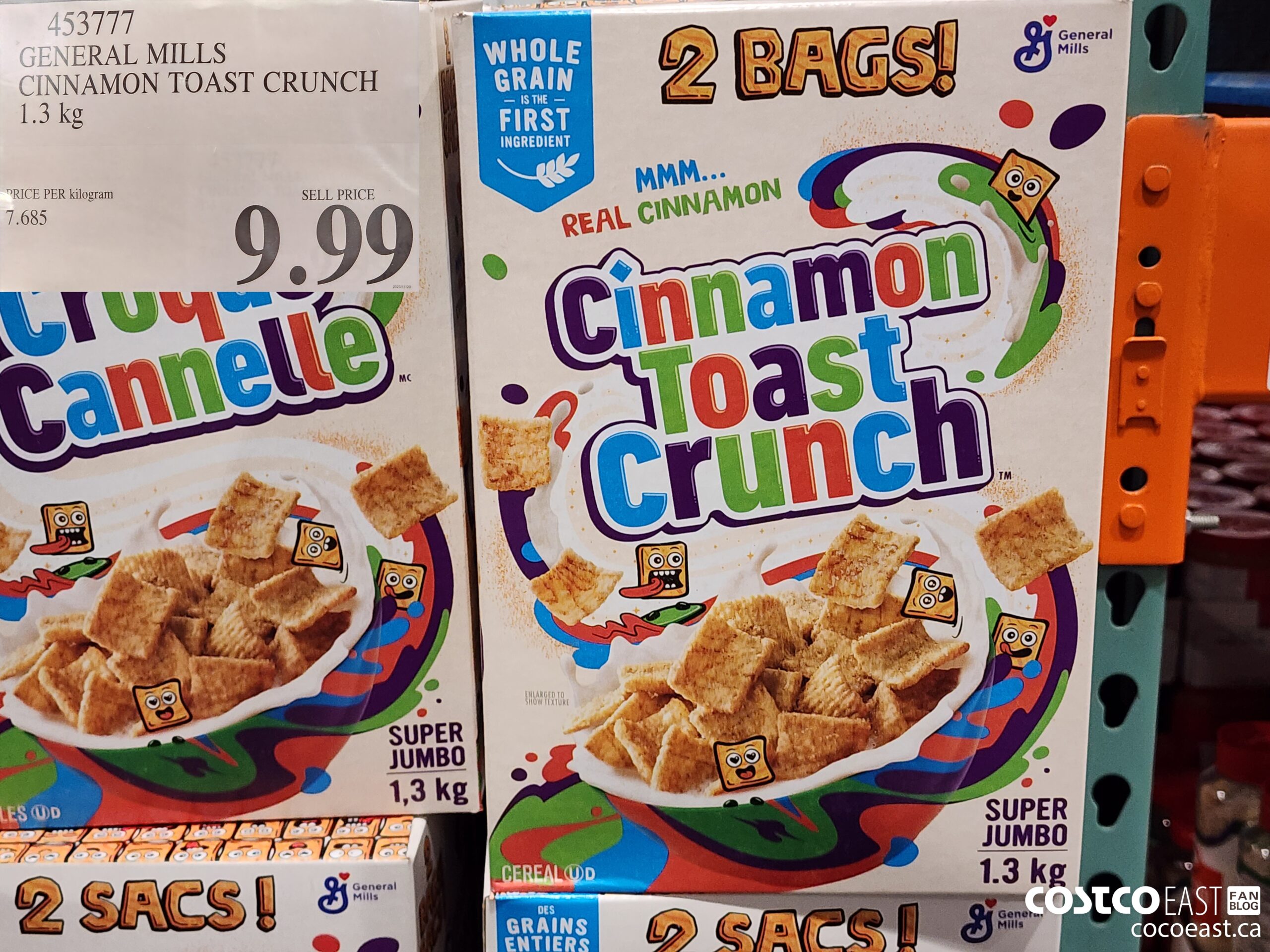 453777 GENERAL MILLS CINNAMON TOAST CRUNCH 1.3 kg $9.99