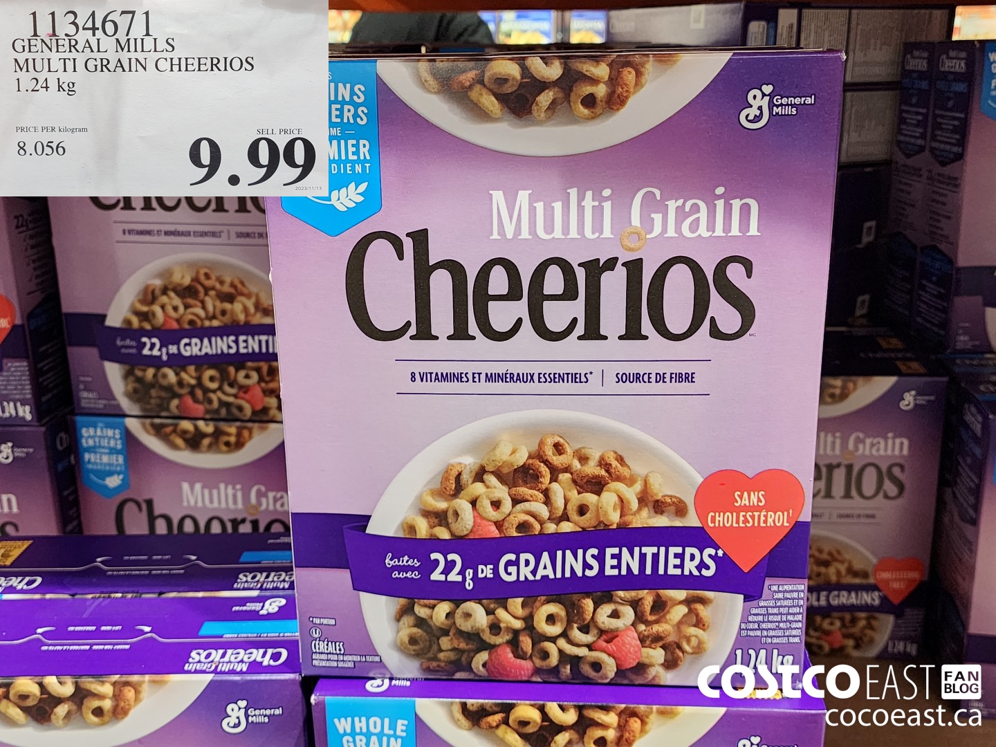 1134671 GENERAL MILLS MULTI-GRAIN CHEERIOS 1.24 KG $9.99