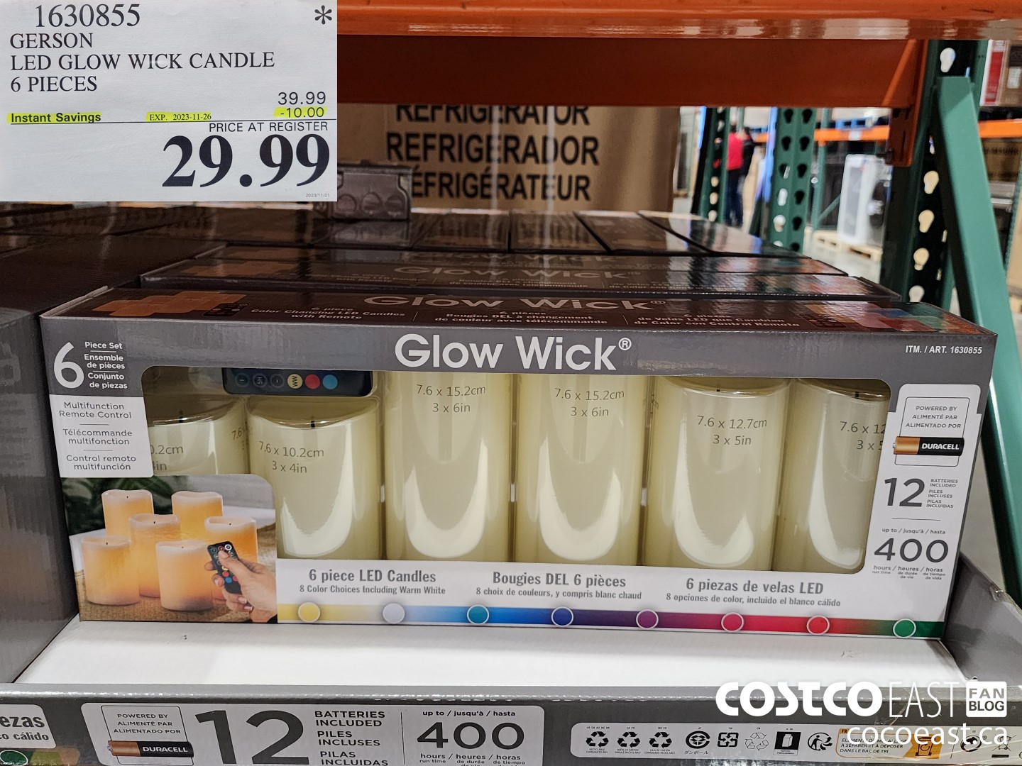 1630855 GERSON LED GLOW WICK CANDLE 6 PIECES ($10.00 INSTANT SAVINGS EXPIRES ON 2023-11-26) $29.99