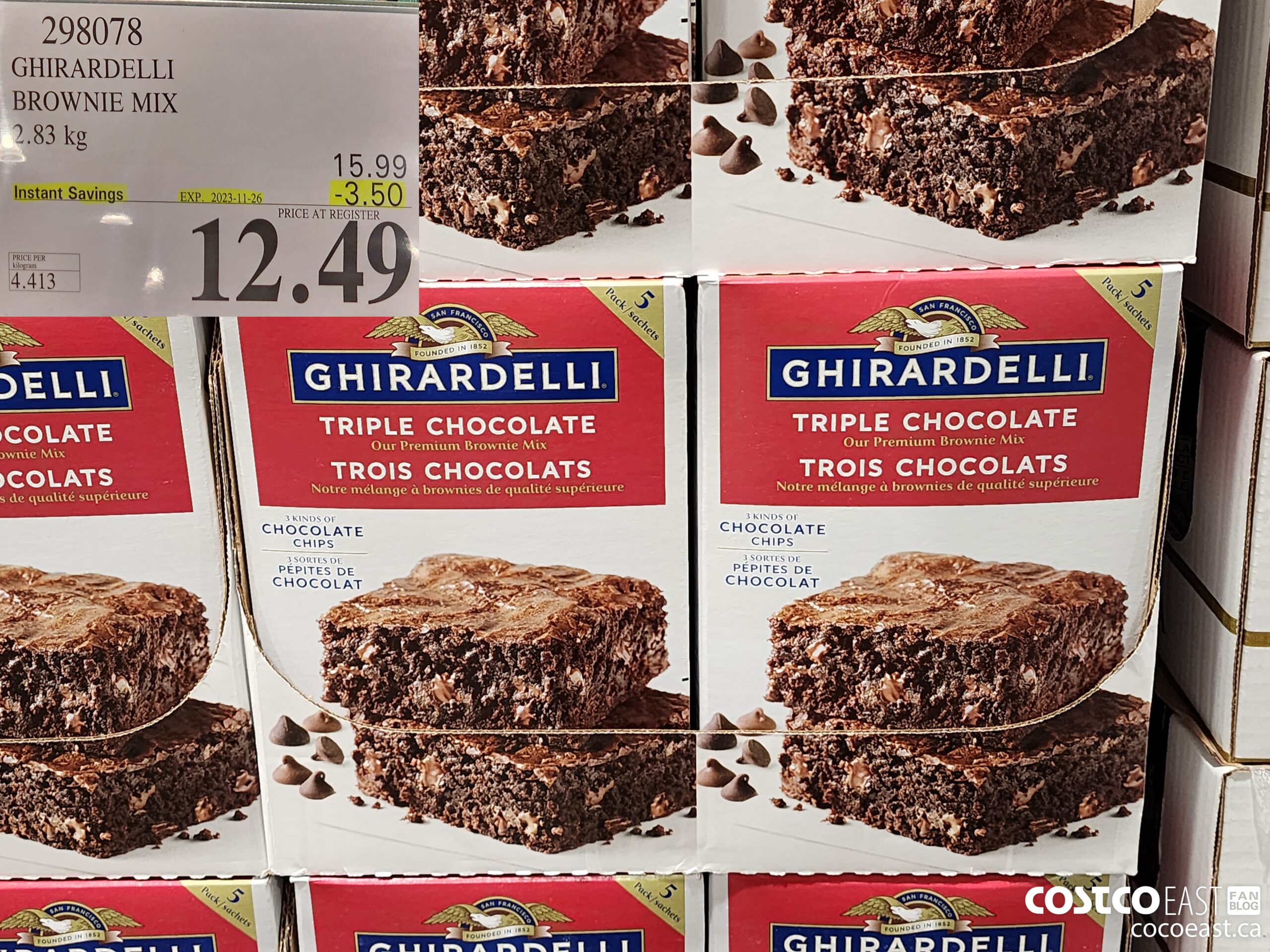 298078 GHIRARDELLI BROWNIE MIX 2.83 KG ($3.50 INSTANT SAVINGS EXPIRES ON 2023-11-26) $12.49