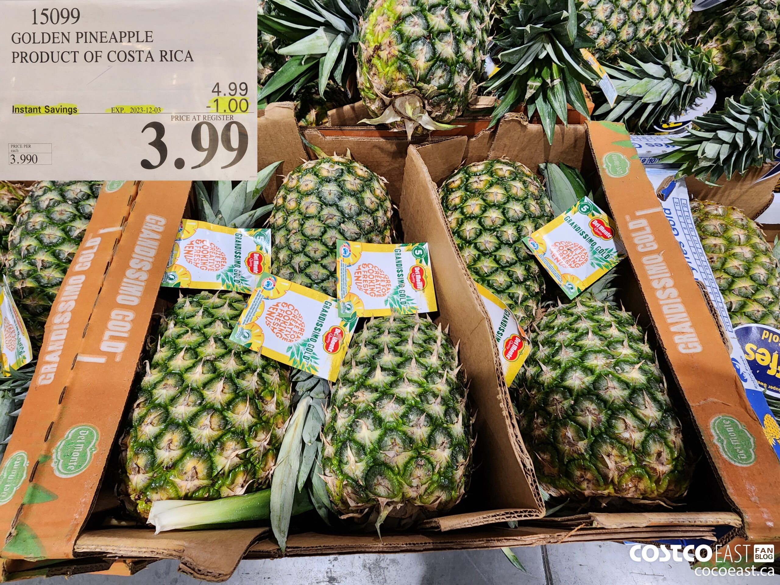 15099 GOLDEN PINEAPPLE PRODUCT OF COSTA RICA ($1.00 INSTANT SAVINGS EXPIRES ON 2023-12-03) $3.99