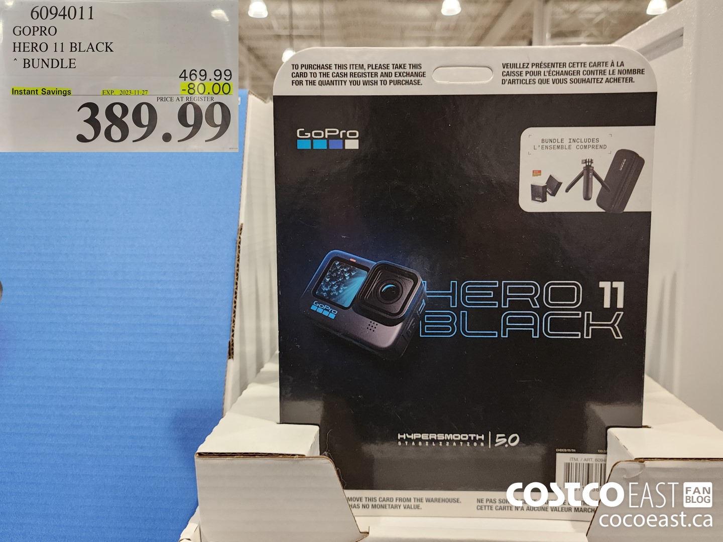 6094011 GOPRO HERO 11 BLACK ~ BUNDLE ($80.00 INSTANT SAVINGS EXPIRES ON 2023-11-27) $389.99