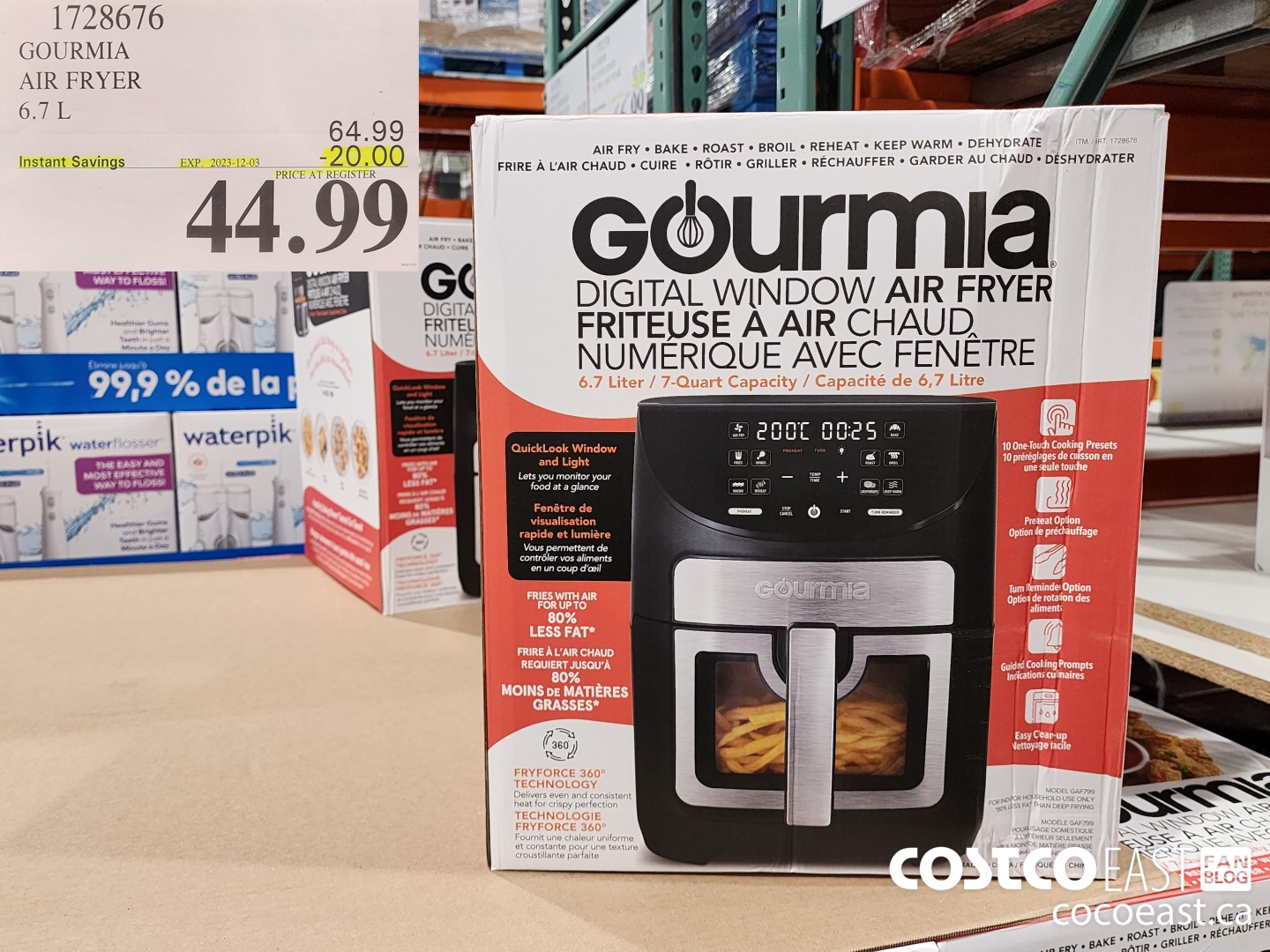 1728676 GOURMIA AIR FRYER 6.7 L ($20.00 INSTANT SAVINGS EXPIRES ON 2023-12-03) $44.99