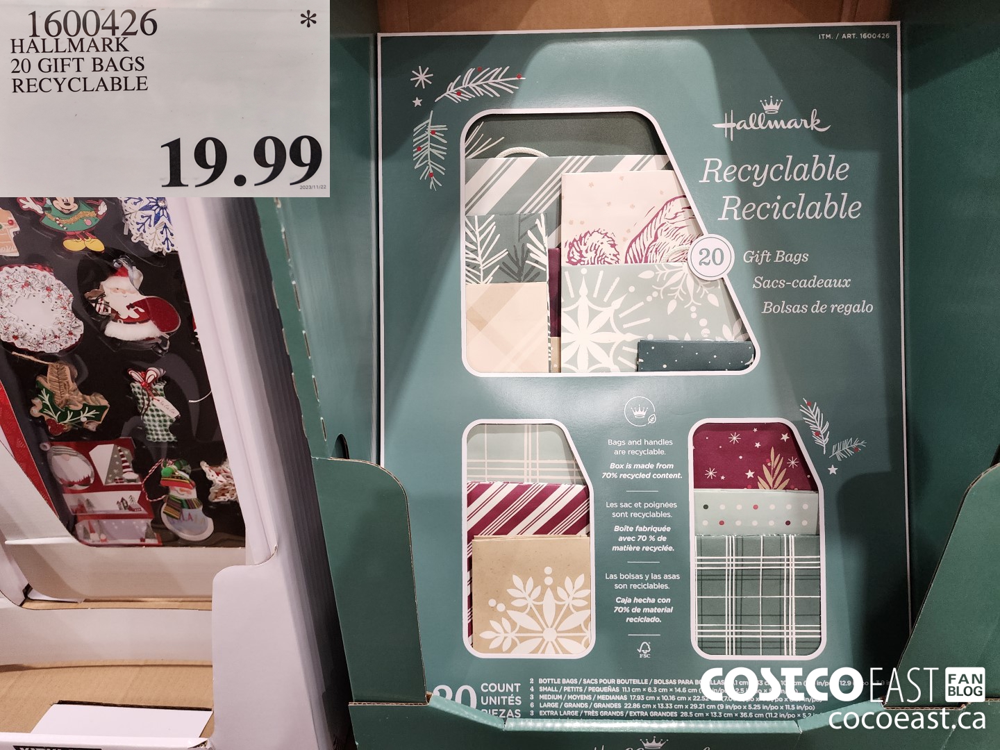 1600426 HALLMARK 20 GIFT BAGS RECYCLABLE $19.99