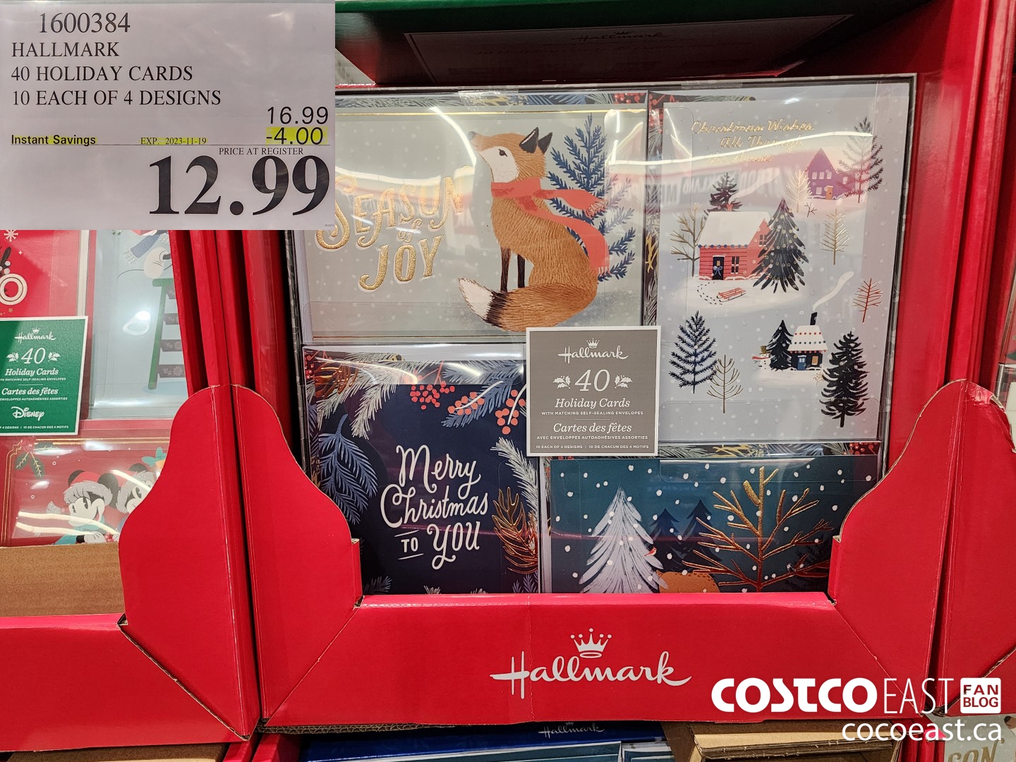 1600384 HALLMARK 40 HOLIDAY CARDS 10 EACH OF 4 DESIGNS ($4.00 INSTANT SAVINGS EXPIRES ON 2023-11-19) $12.99
