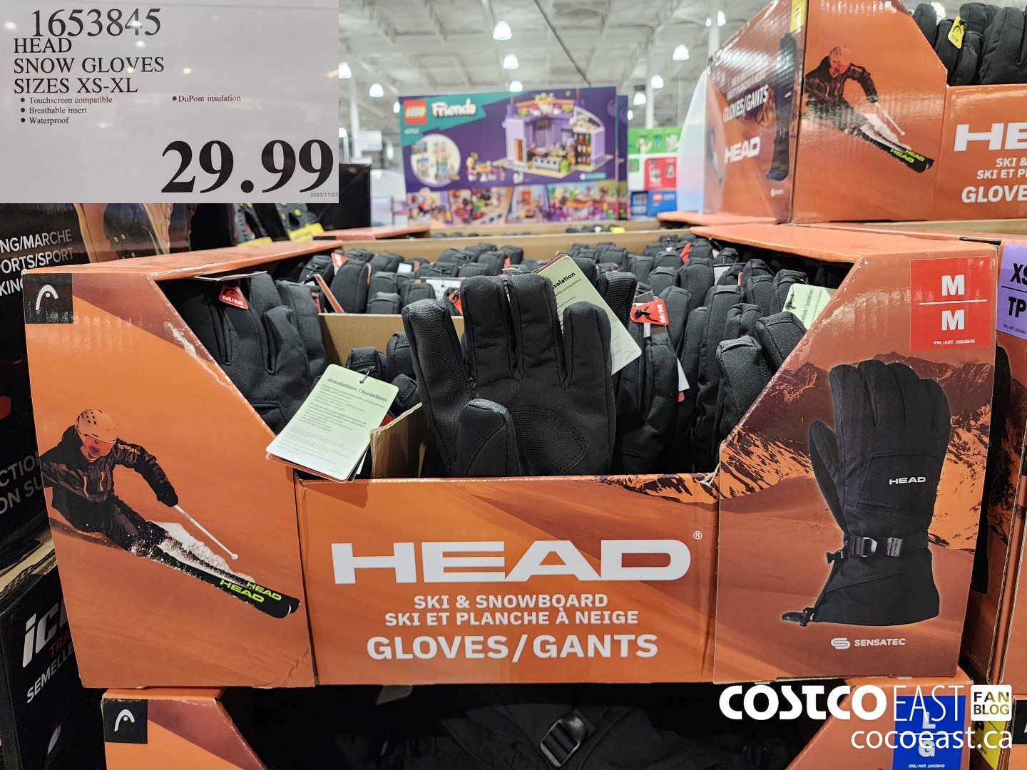 1653845 HEAD SNOW GLOVES SIZES XS - XL $29.99