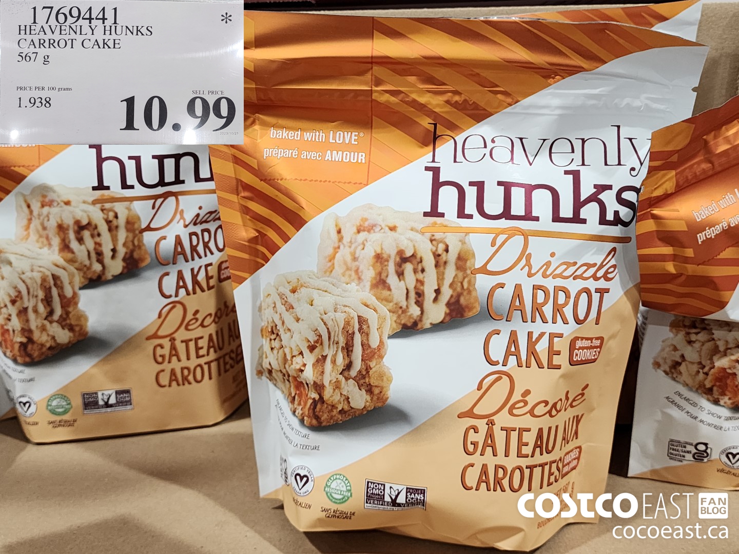 1769441 HEAVENLY HUNKS CARROT CAKE 567 g $10.99