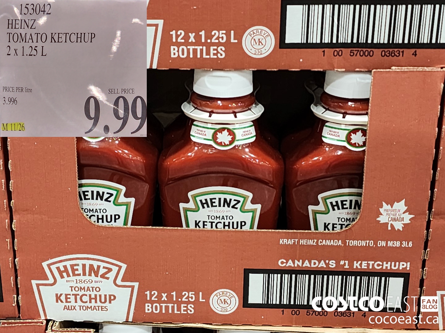153042 HEINZ TOMATO KETCHUP 2 X 1.25 L $9.99