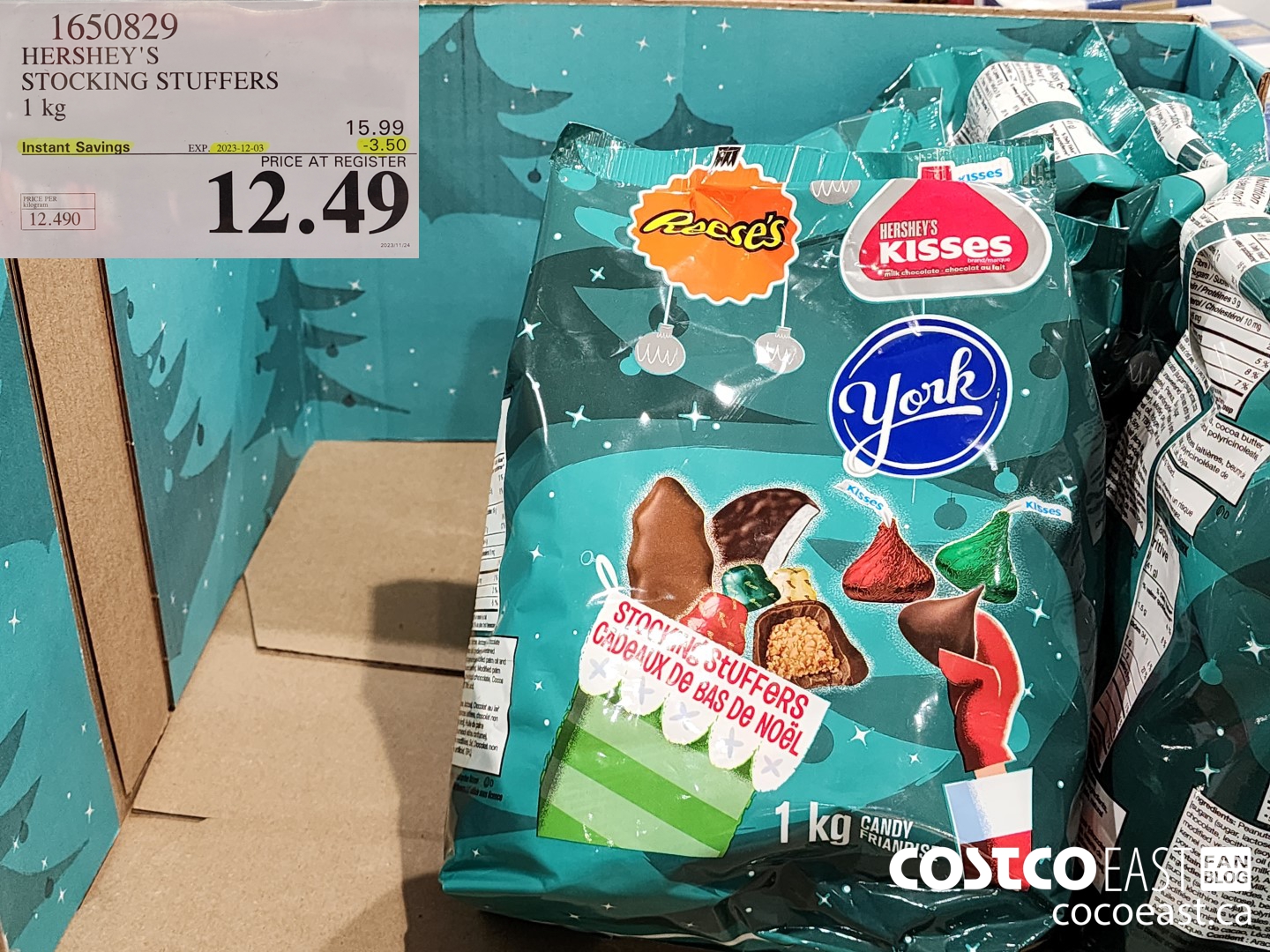 1650829 HERSHEY'S STOCKING STUFFERS 1 kg ($3.50 INSTANT SAVINGS EXPIRES ON 2023-12-03) $12.49