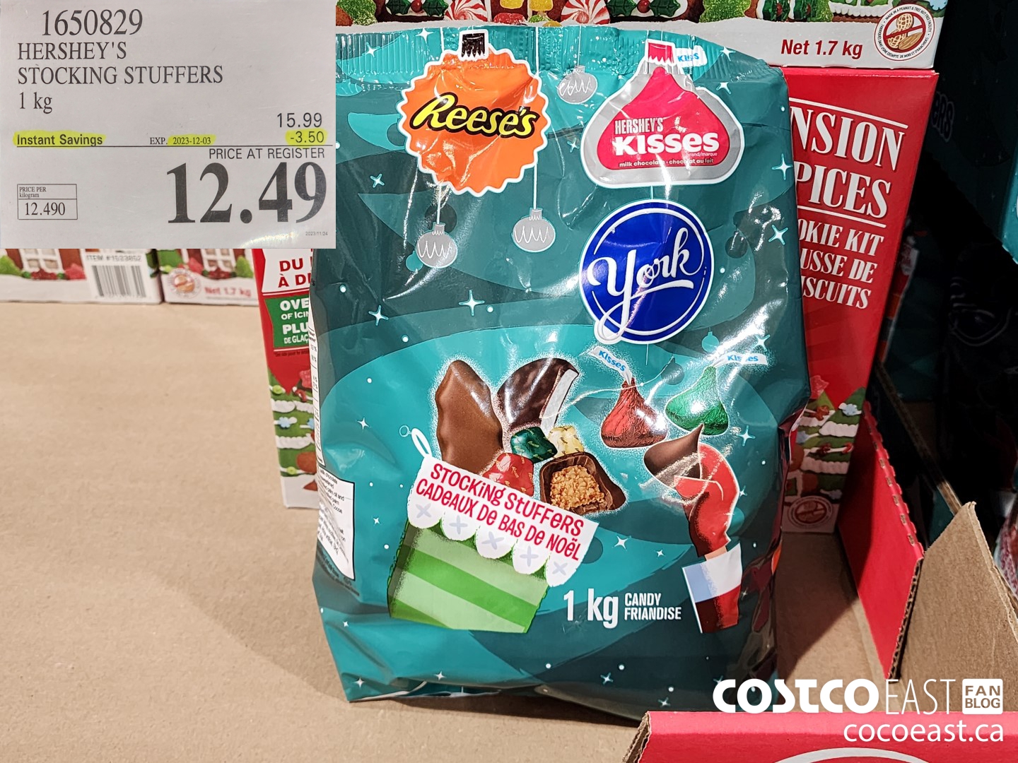 1650829 HERSHEY'S STOCKING STUFFERS 1 kg ($3.50 INSTANT SAVINGS EXPIRES ON 2023-12-03) $12.49