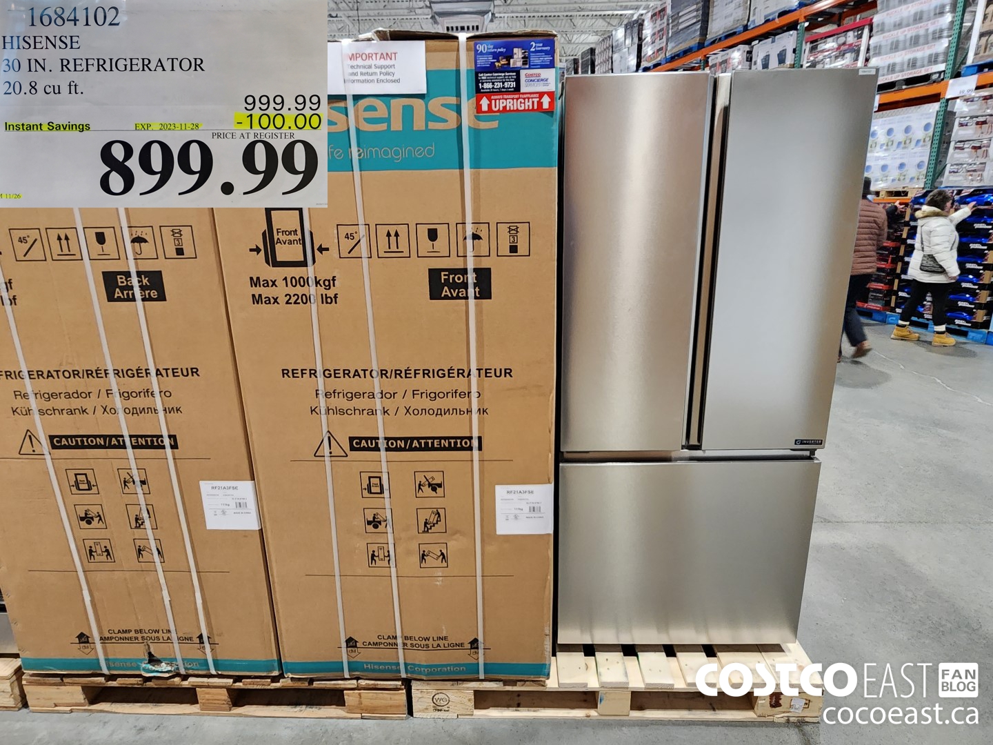 1684102 HISENSE 30 IN. REFRIGERATOR 20.8 CUFT ($100.00 INSTANT SAVINGS EXPIRES ON 2023-11-28) $899.99