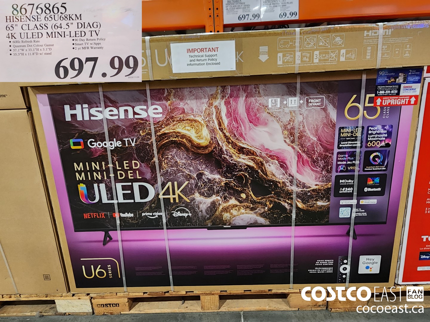 8676865 HISENSE 65U68KM 65