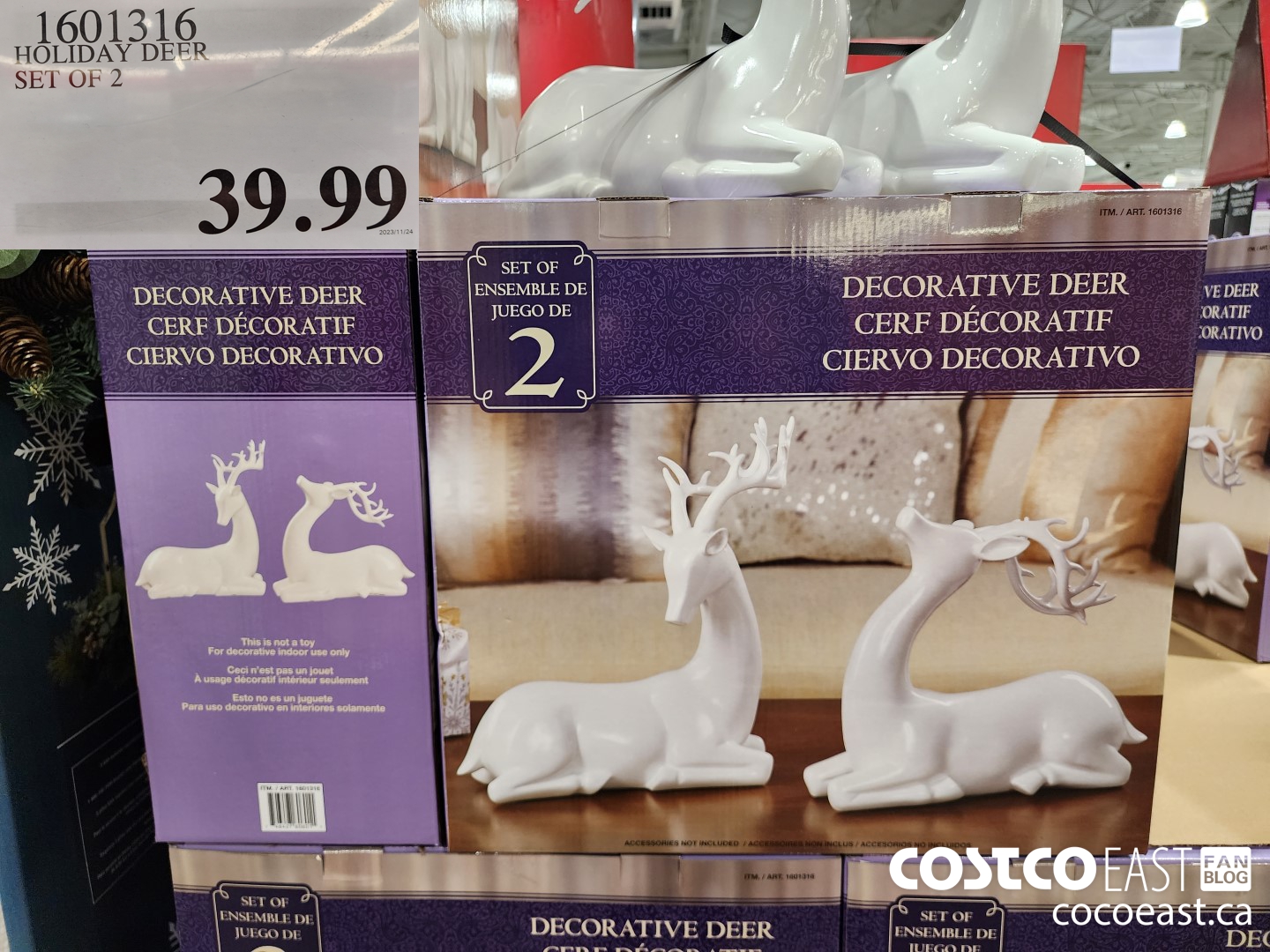 1601316 HOLIDAY DEER SET OF 2 $39.99