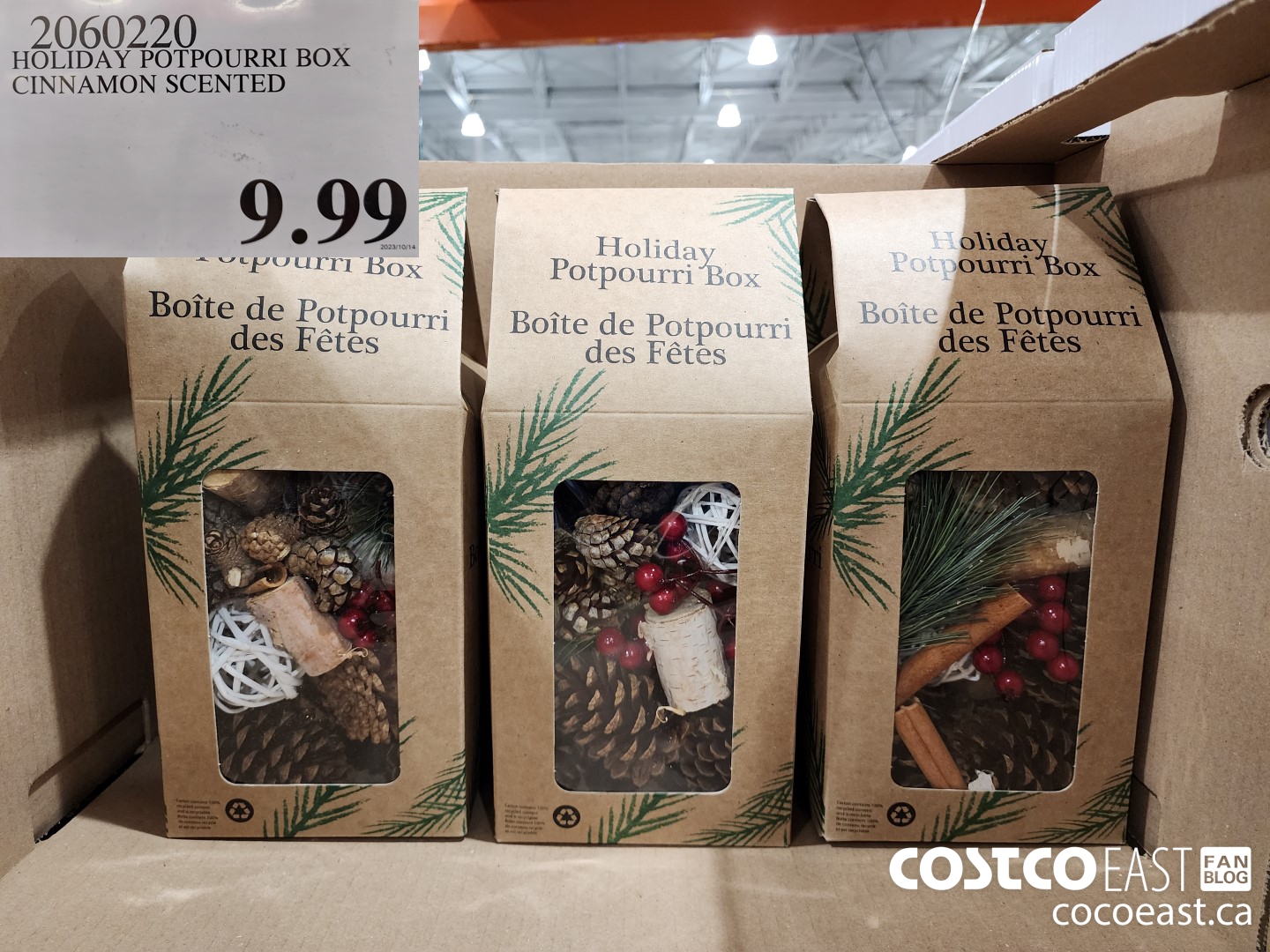 2060220 HOLIDAY POTPOURRI BOX CINNAMON SCENTED $9.99