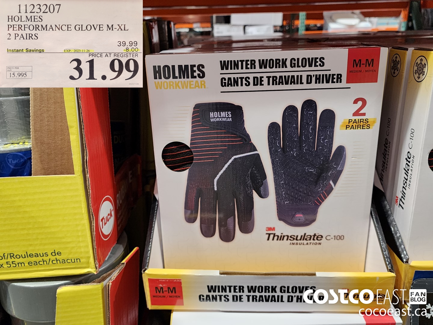 1123207 HOLMES PERFORMANCE GLOVE M-XL 2 PAIRS ($8.00 INSTANT SAVINGS EXPIRES ON 2023-11-26) $31.99