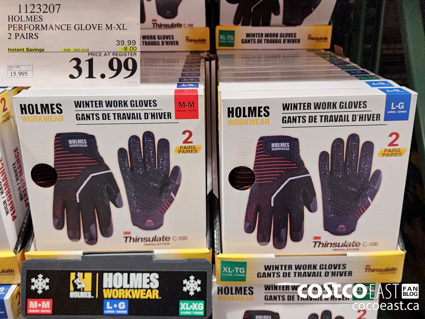 1123207 HOLMES PERFORMANCE GLOVE M-XL 2 PAIRS ($8.00 INSTANT SAVINGS EXPIRES ON 2023-12-03) $31.99