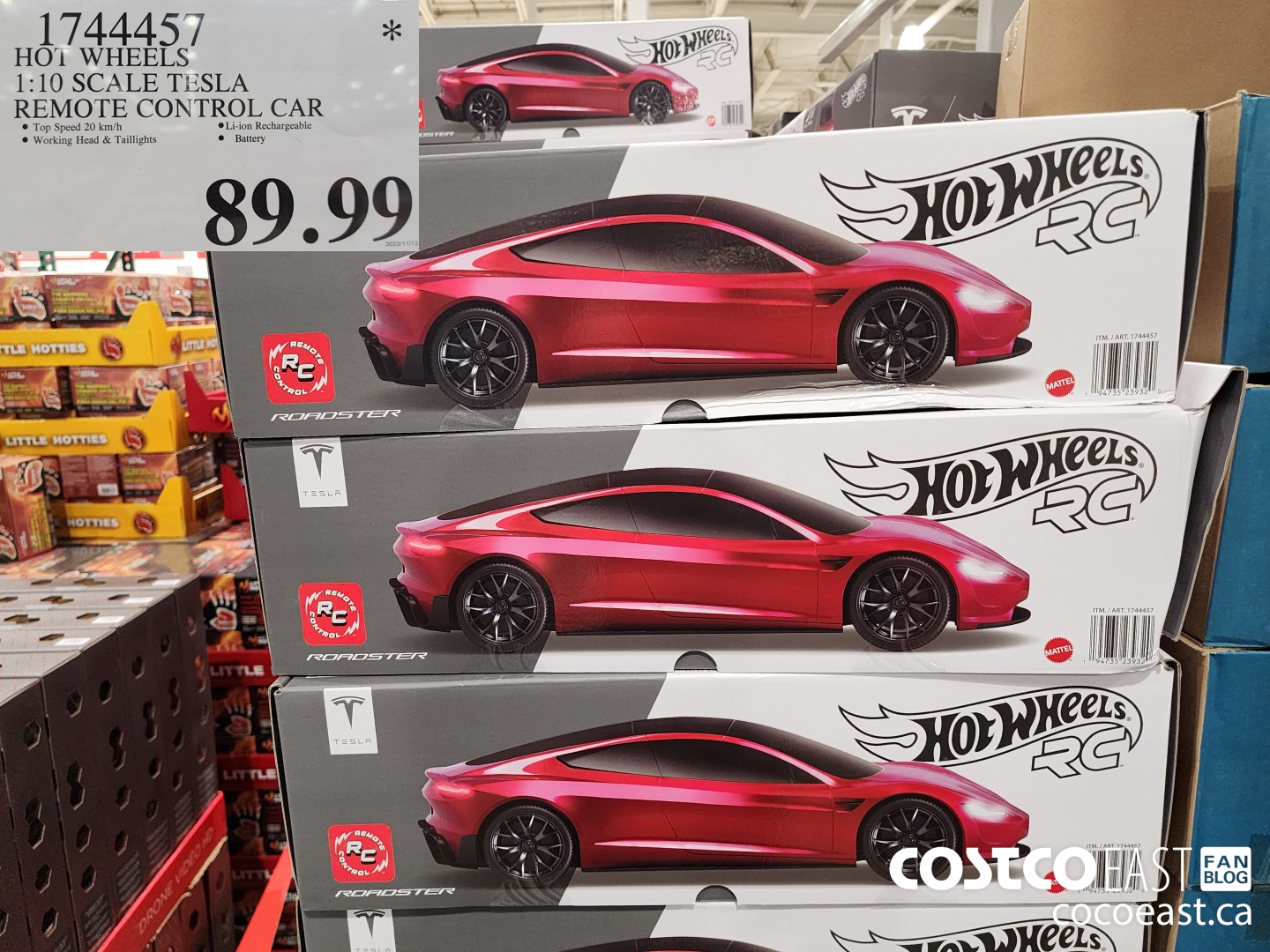 1744457 HOT WHEELS 1:10 SCALE TESLA REMOTE CONTROL CAR $89.99