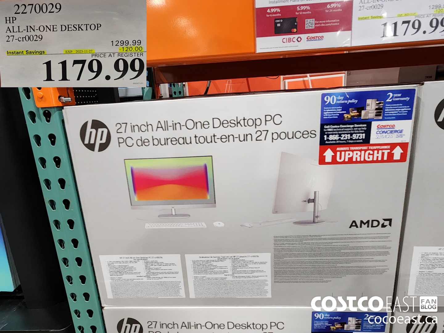 2270029 HP ALL-IN-ONE DESKTOP 27-cr0029 ($120.00 INSTANT SAVINGS EXPIRES ON 2023-11-27) $1179.99