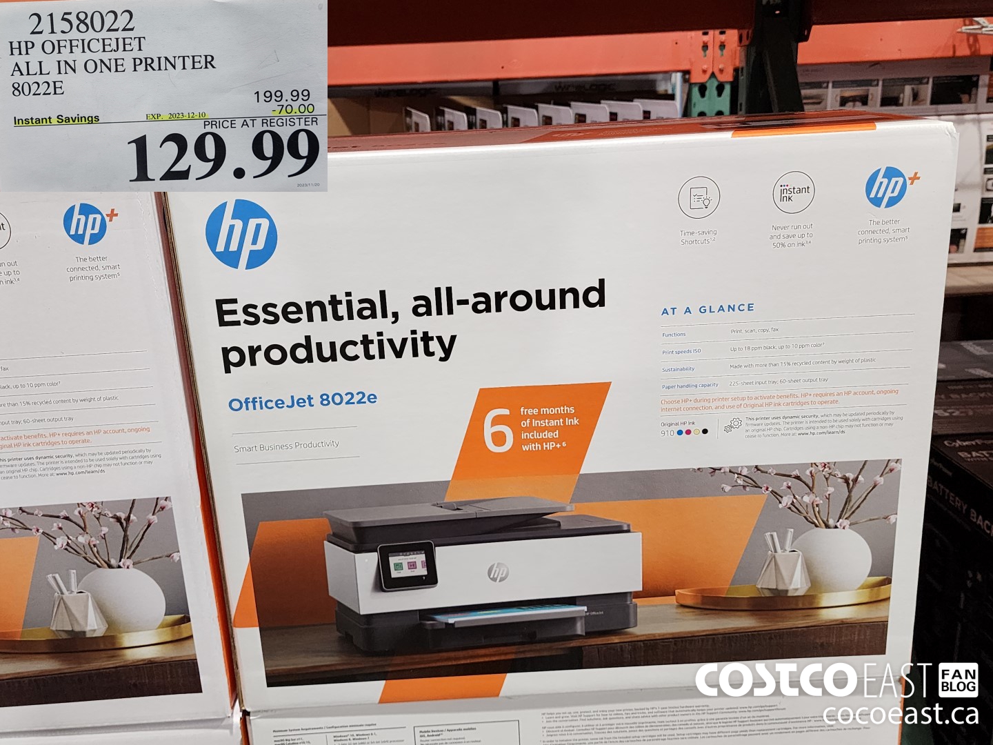 2158022 HP OFFICEJET ALL IN ONE PRINTER 8022E ($70.00 INSTANT SAVINGS EXPIRES ON 2023-12-10) $129.99