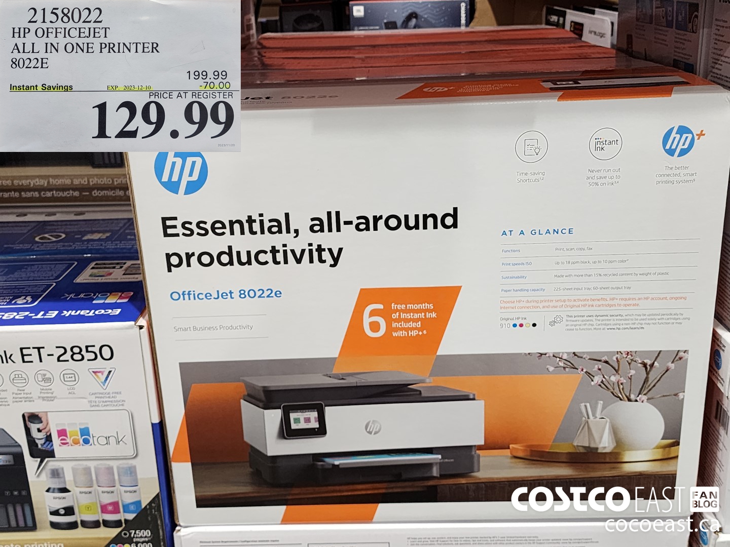 2158022 HP OFFICEJET ALL IN ONE PRINTER 8022E ($70.00 INSTANT SAVINGS EXPIRES ON 2023-12-10) $129.99