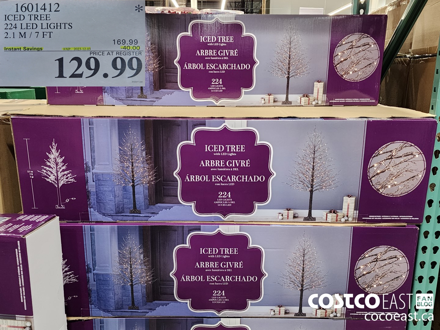 1601412 ICED TREE 224 LED LIGHTS 2.1 M / 7FT ($40.00 INSTANT SAVINGS EXPIRES ON 2023-12-03) $129.99