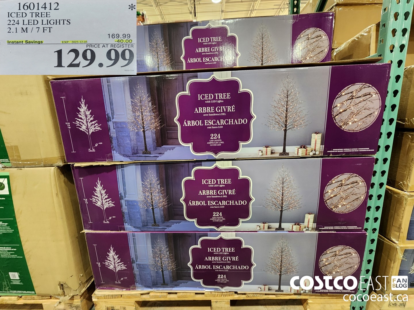 1601412 ICED TREE 224 LED LIGHTS 2.1 M / 7FT ($40.00 INSTANT SAVINGS EXPIRES ON 2023-12-03) $129.99
