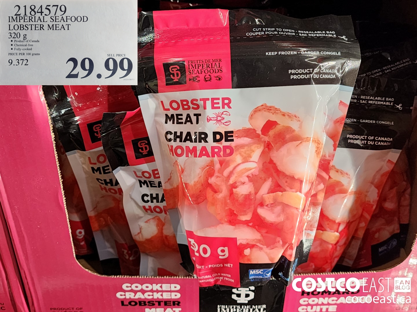2184579 IMPERIAL SEAFOODS LOBSTER MEAT 320 g $29.99