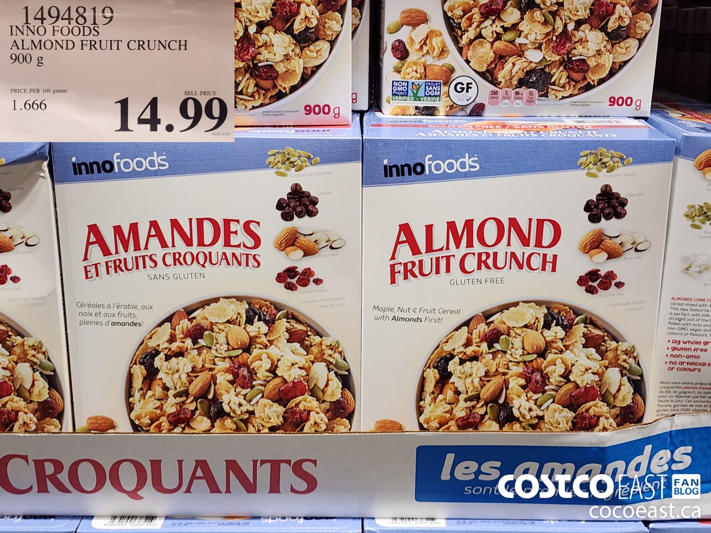 1494819 INNO FOODS ALMOND FRUIT CRUNCH 900 g $14.99